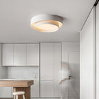Orina Ceiling Light with Double Ring in Gray, Black & White, Cylindrical Shape