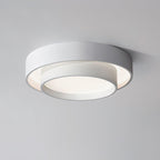 Orina Ceiling Light with Double Ring in Gray, Black & White, Cylindrical Shape