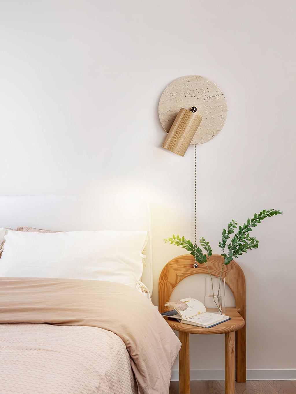 Evzoryra Wall Lamp Disc Swing in Travertine