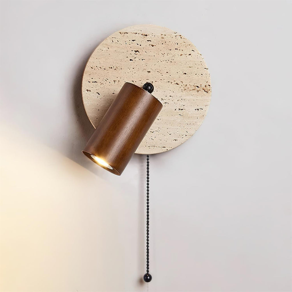 Evzoryra Wall Lamp Disc Swing in Travertine