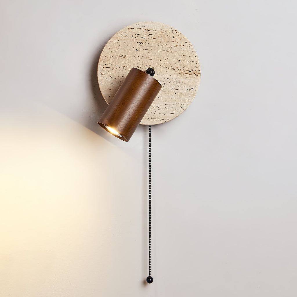 Evzoryra Wall Lamp Disc Swing in Travertine