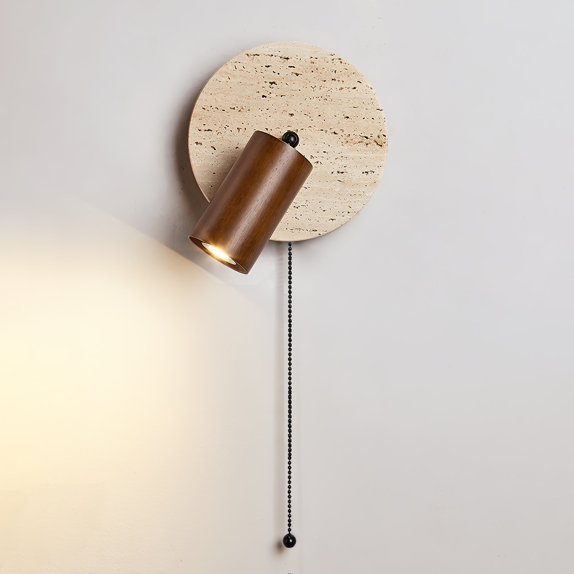 Evzoryra Wall Lamp Disc Swing in Travertine
