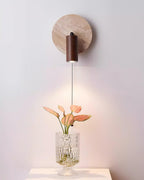 Evzoryra Wall Lamp Disc Swing in Travertine