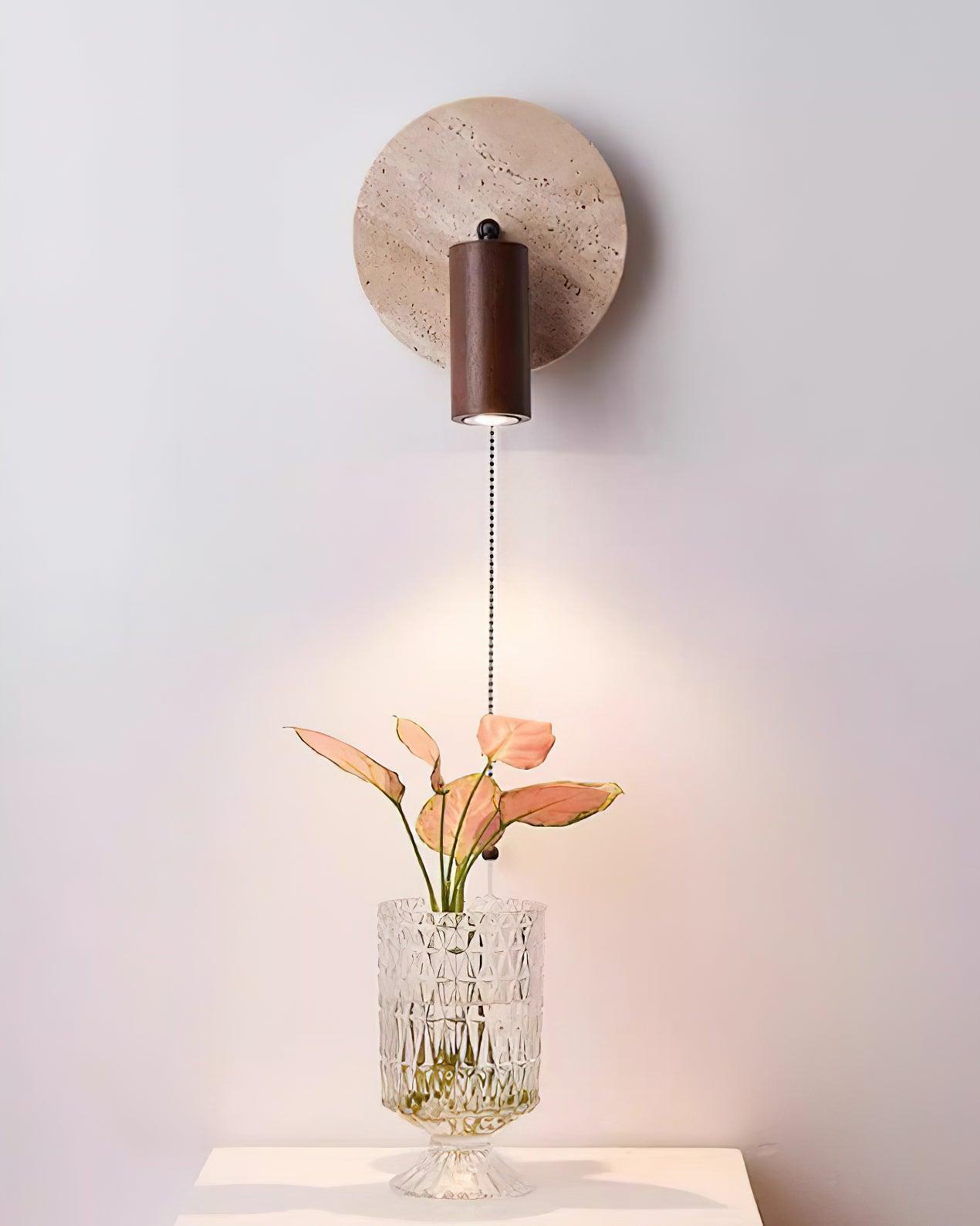 Evzoryra Wall Lamp Disc Swing in Travertine