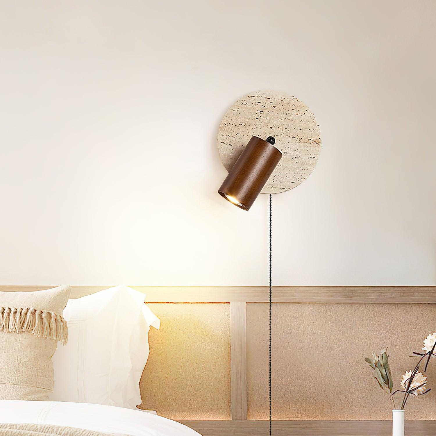 Evzoryra Wall Lamp Disc Swing in Travertine