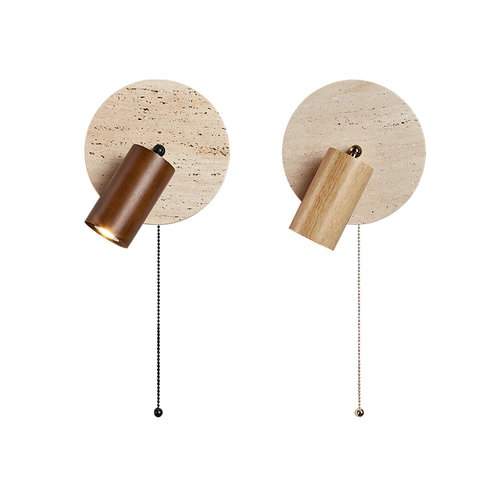 Evzoryra Wall Lamp Disc Swing in Travertine