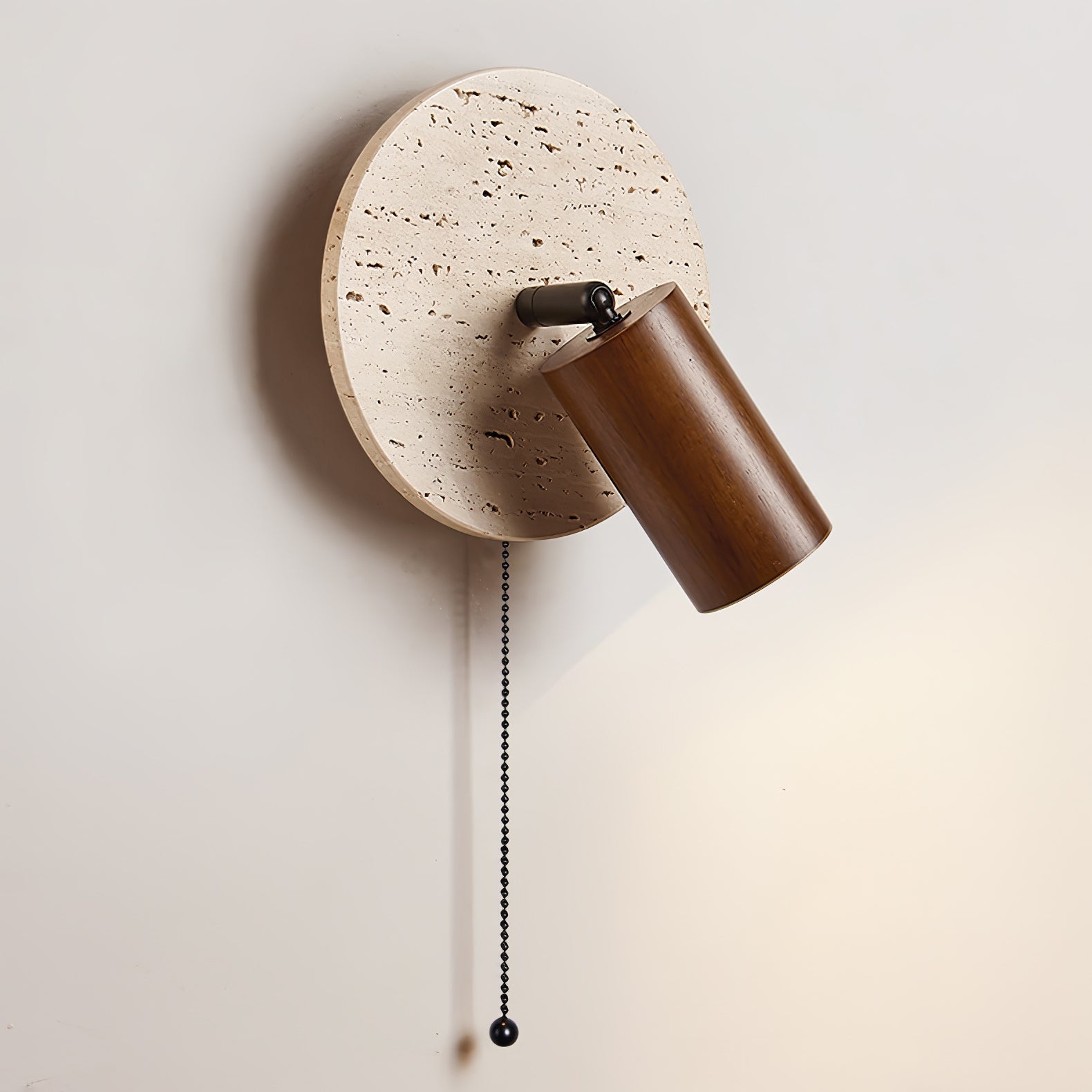 Evzoryra Wall Lamp Disc Swing in Travertine