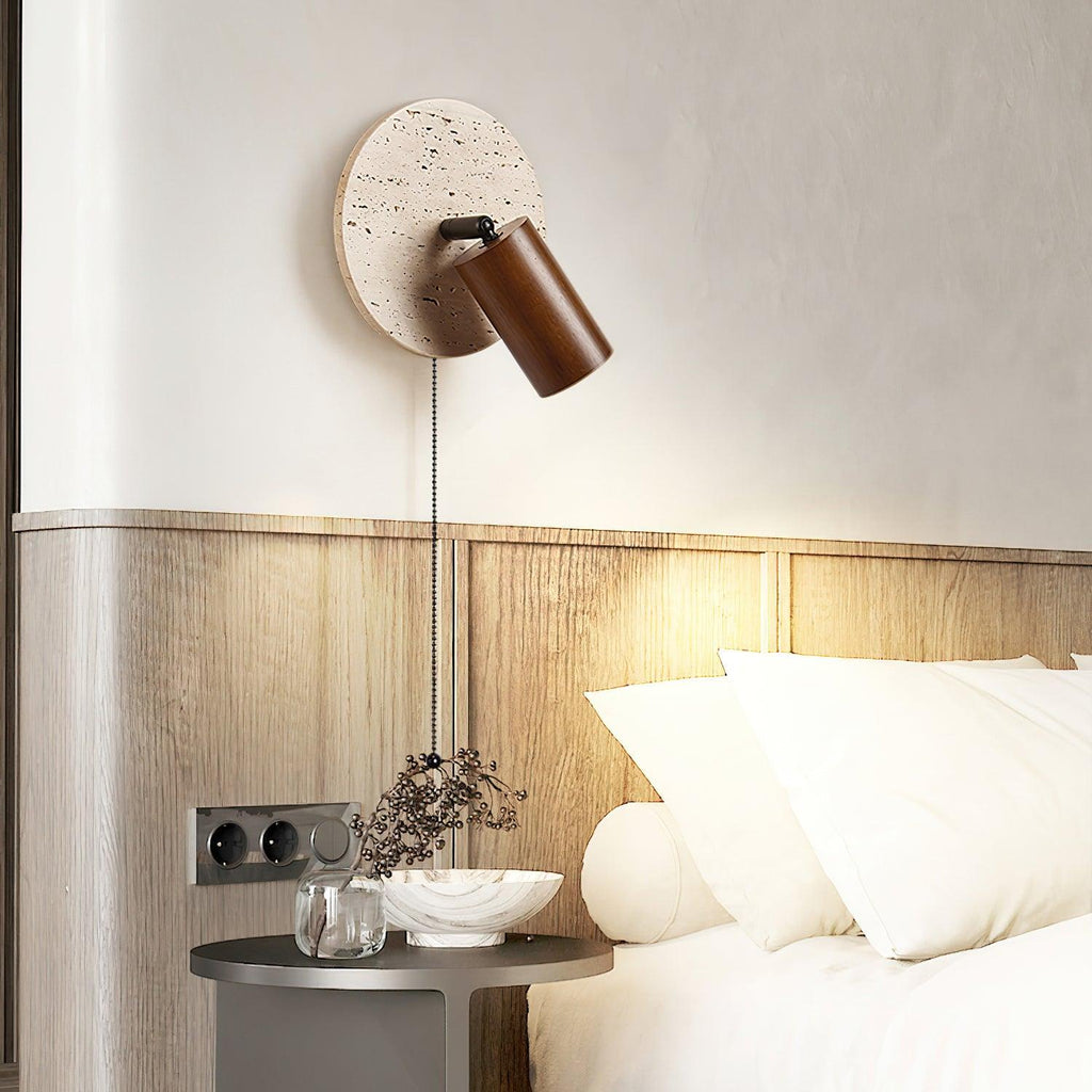 Evzoryra Wall Lamp Disc Swing in Travertine