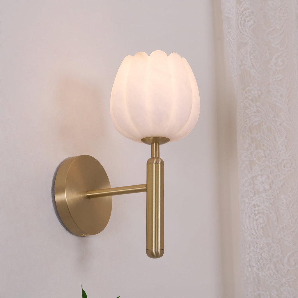 Ralin Alabaster Flowers Wall Lamp