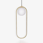 Modern Brass Ring Globe Glass Pendant Light 1-Light