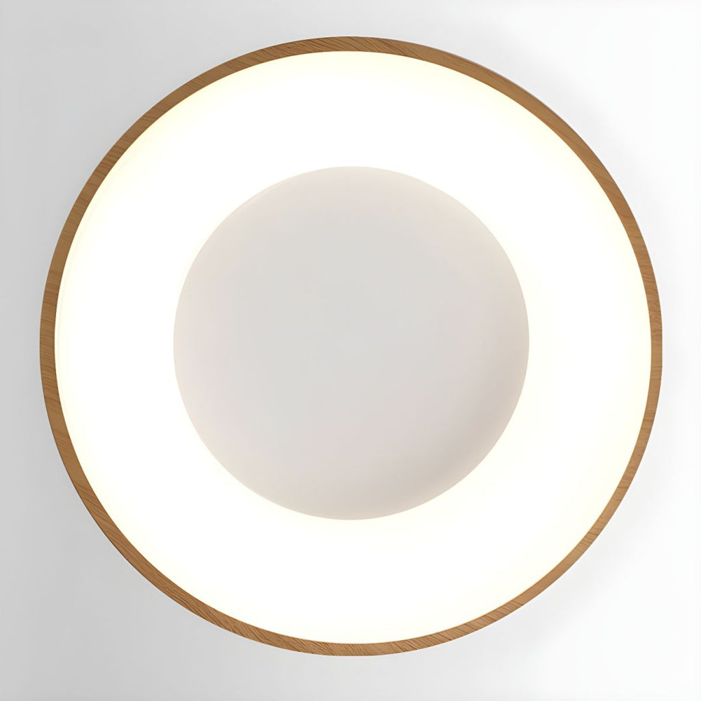 Eliriel Round Minimalist Ceiling Lamp in Wood