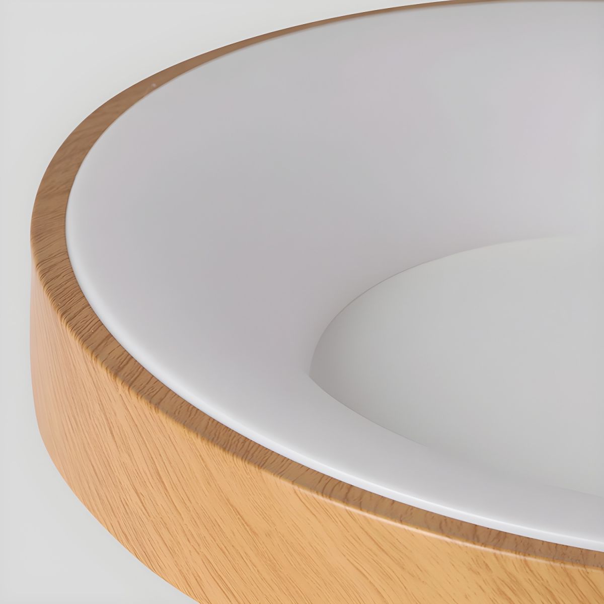 Eliriel Round Minimalist Ceiling Lamp in Wood
