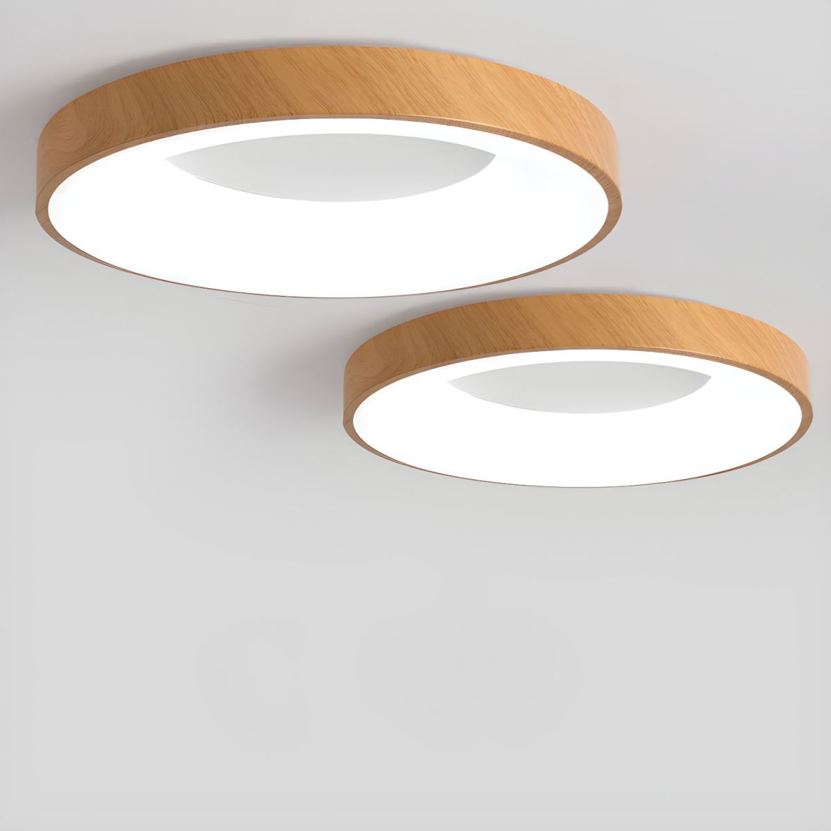 Eliriel Round Minimalist Ceiling Lamp in Wood
