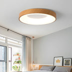 Eliriel Round Minimalist Ceiling Lamp in Wood