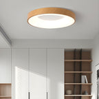 Eliriel Round Minimalist Ceiling Lamp in Wood