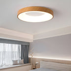 Eliriel Round Minimalist Ceiling Lamp in Wood