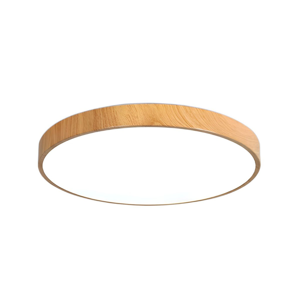 Eliriel Round Minimalist Ceiling Lamp in Wood