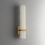 Ritta Wall Lamp White Alabaster Brass Modern Cuboid