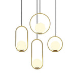 Modern Brass Ring Globe Glass Pendant Light 1-Light