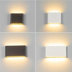 Ray Modern Waterproof LED Wall Light Rectangular Indoor/Outdoor White/Black Metal