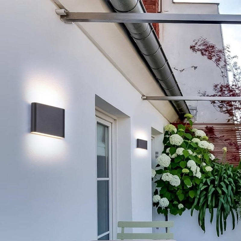 Ray Modern Waterproof LED Wall Light Rectangular Indoor/Outdoor White/Black Metal