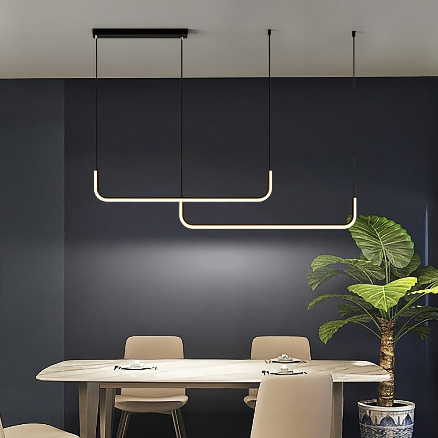 Arisha Modern LED Pendant Light Gold/Black Metal Dining/Living Room