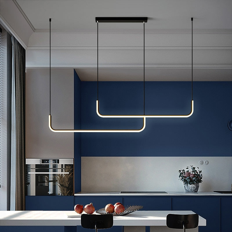 Arisha Modern LED Pendant Light Gold/Black Metal Dining/Living Room