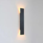 Modern Slim Rectangular LED Outdoor Wall Sconce Lamp 2-Light