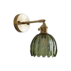 Vintage Brass Tulip Glass Wall Sconce 1-Light