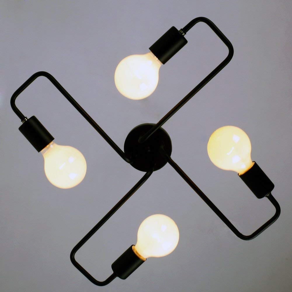 Silva Vintage LED Ceiling Light Industrial Style Living Room Metal 5 Colors
