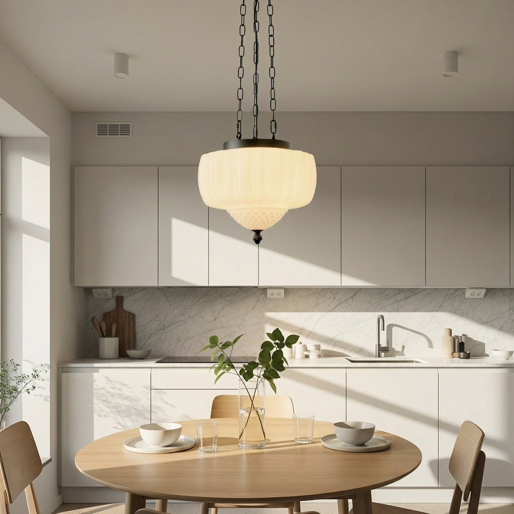 Vintage Milky White Pendant Light