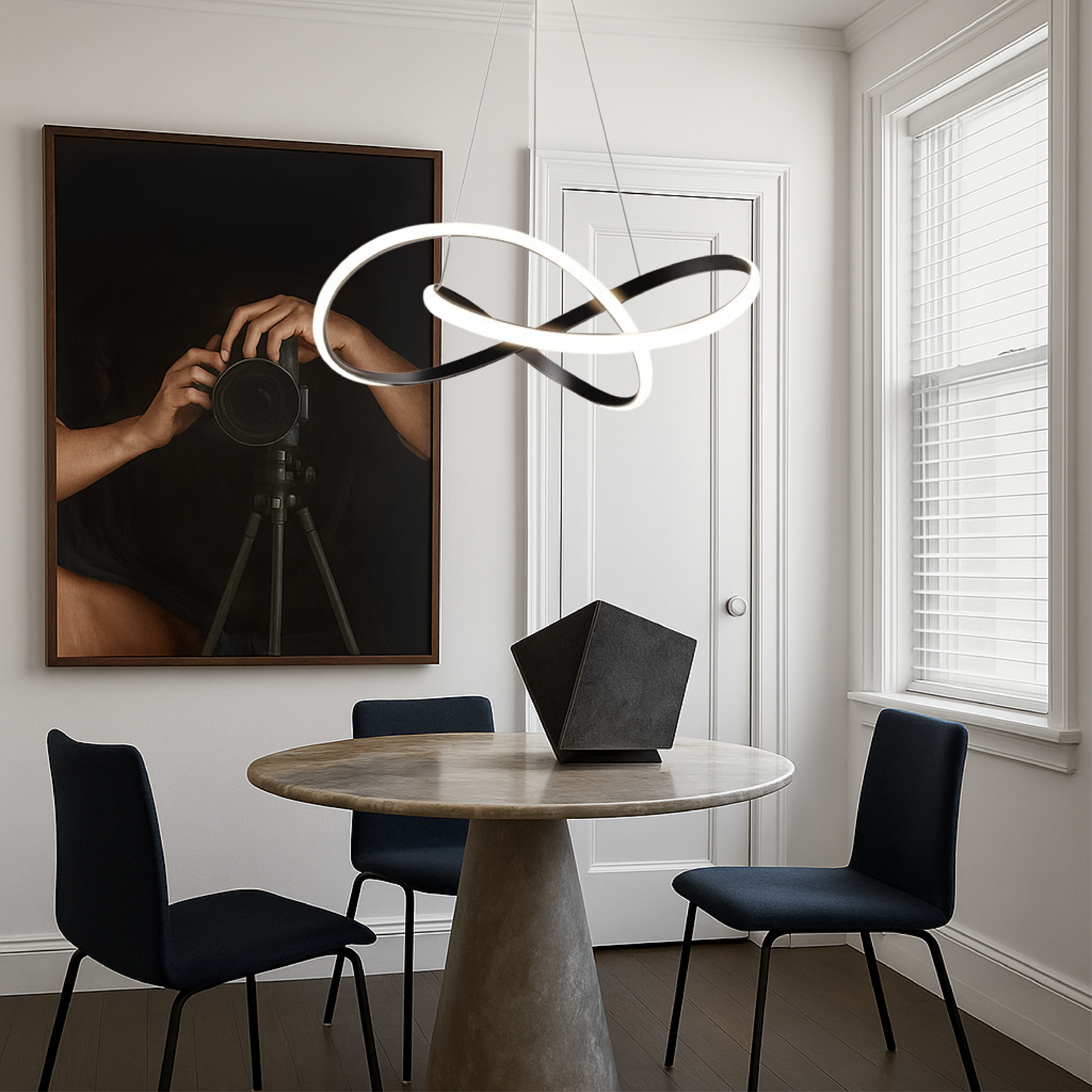 Camera - Modern Pendant Lamp Dining Room Aluminum Black