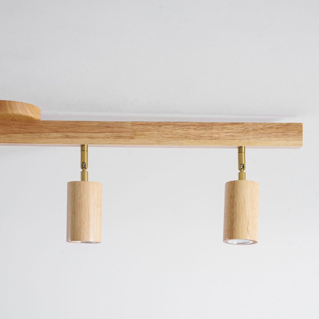 Japanese Wooden Adjustable LED Spotlight 1-Light