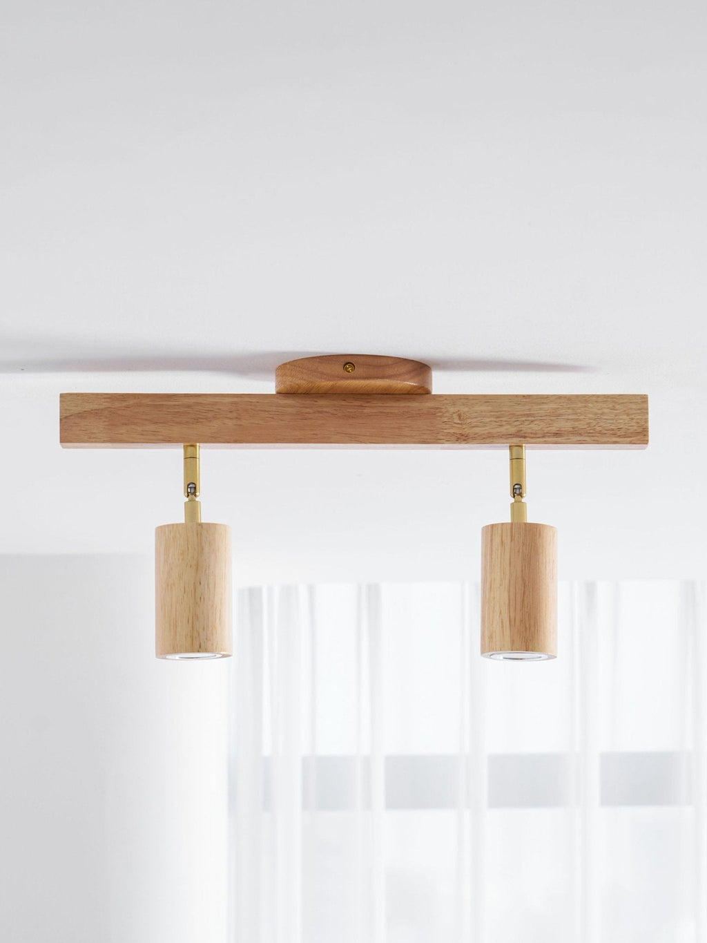 Japanese Wooden Adjustable LED Spotlight 1-Light