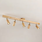 Japanese Wooden Adjustable LED Spotlight 1-Light