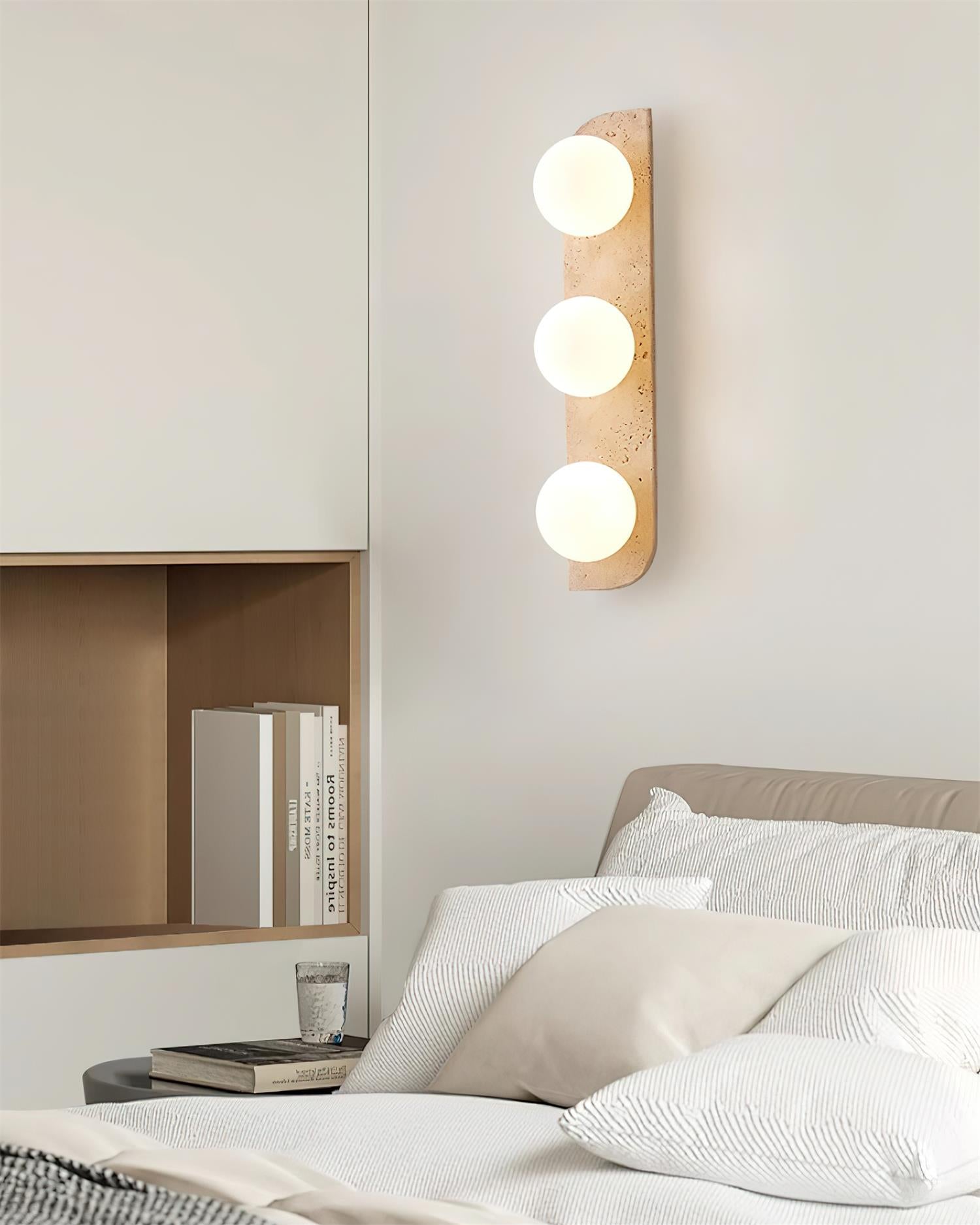 Neptune Travertine Plug In Wall Lamp