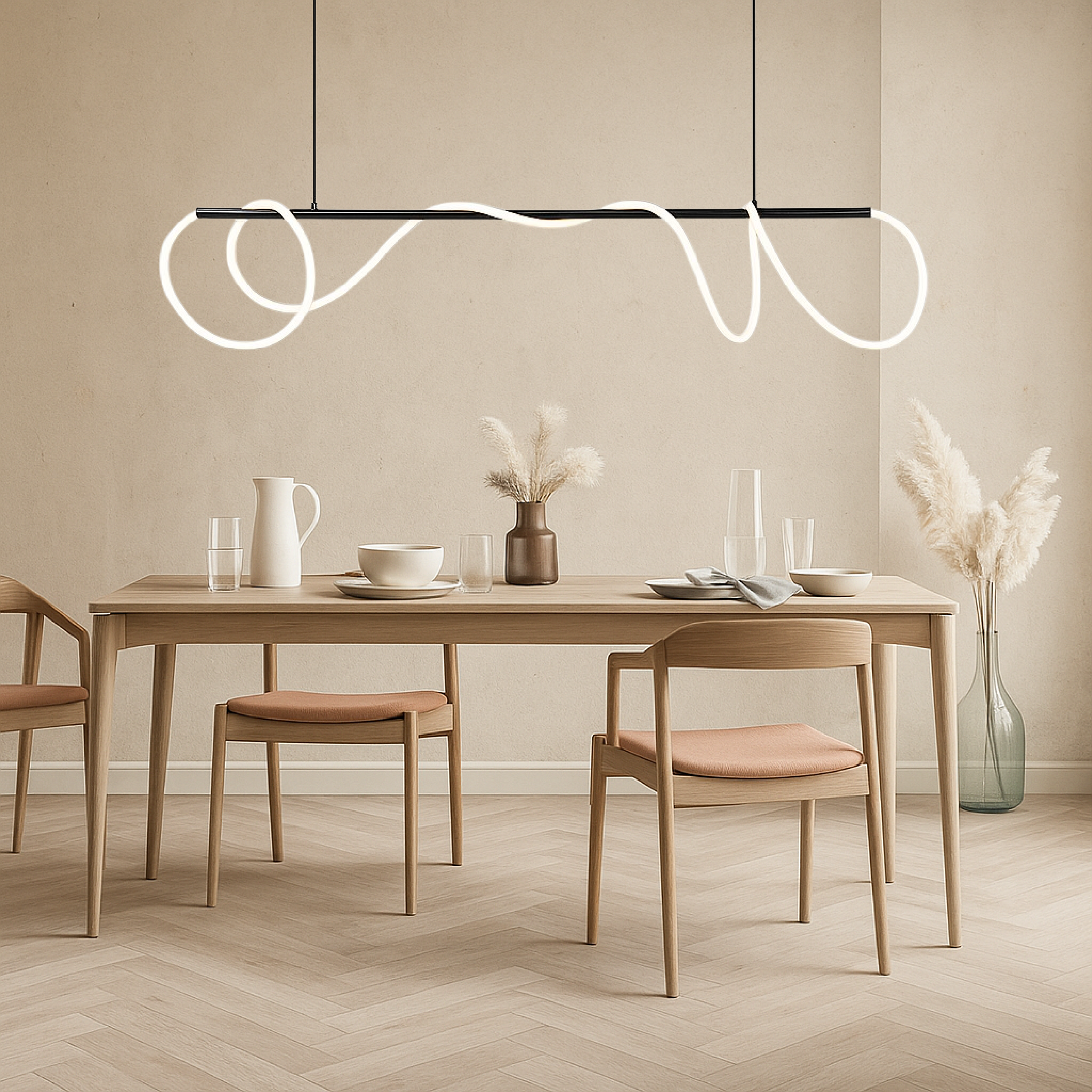 Delyra - Linear Pendant Lamp for Above the Dining Table or Kitchen
