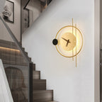 Arisha Modern Round Clock LED Indoor Wall Light Metal Acrylic Bedroom Living Room