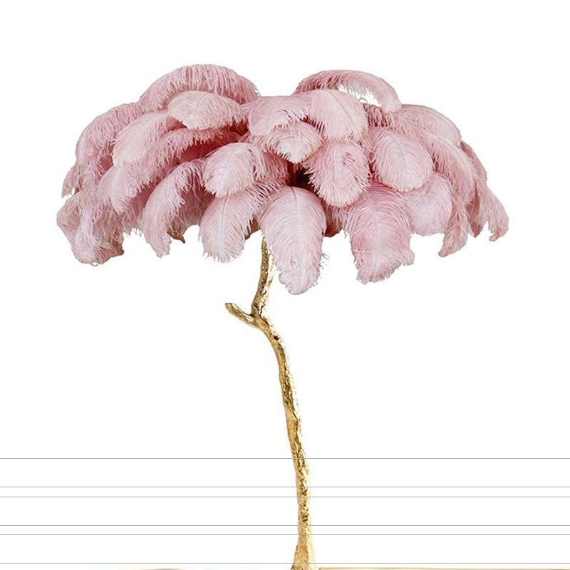 Luxury Feather/Colored Metal Floor Lamp