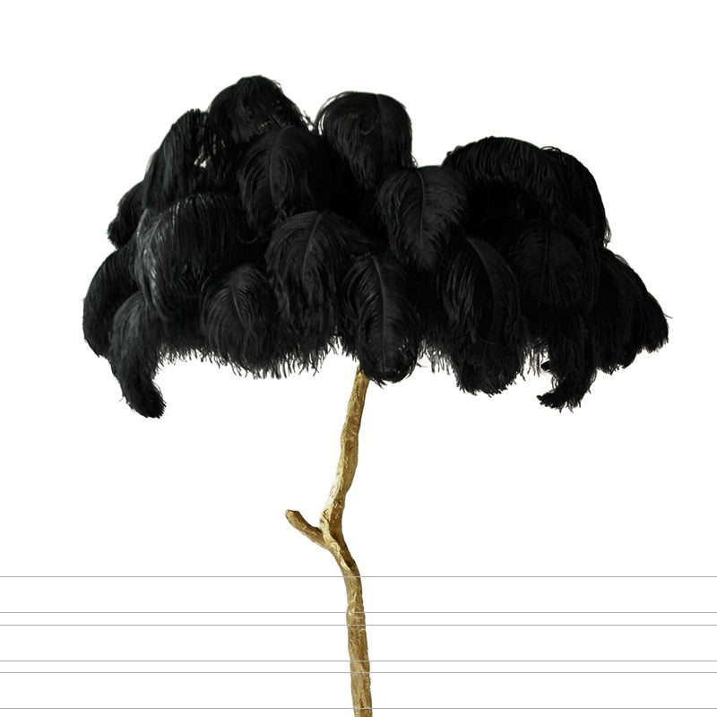 Luxury Feather/Colored Metal Floor Lamp