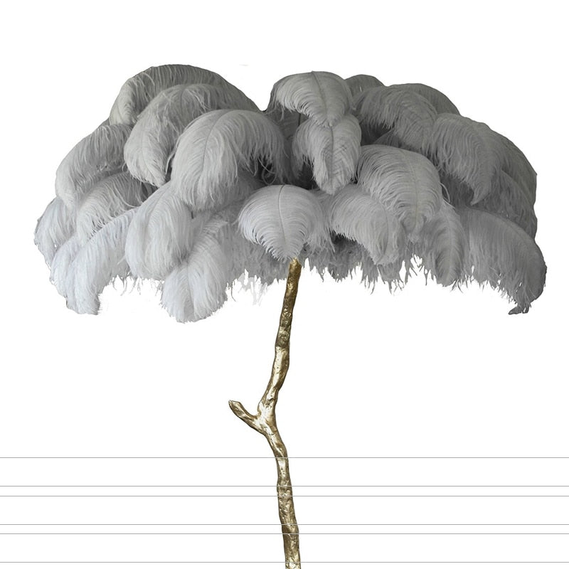 Luxury Feather/Colored Metal Floor Lamp
