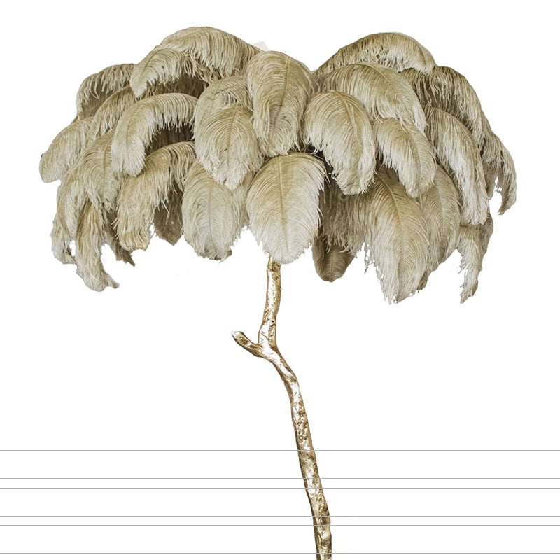 Luxury Feather/Colored Metal Floor Lamp