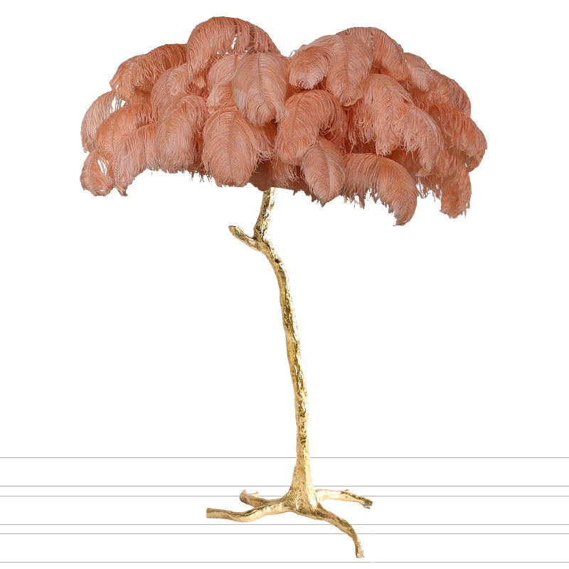 Luxury Feather/Colored Metal Floor Lamp