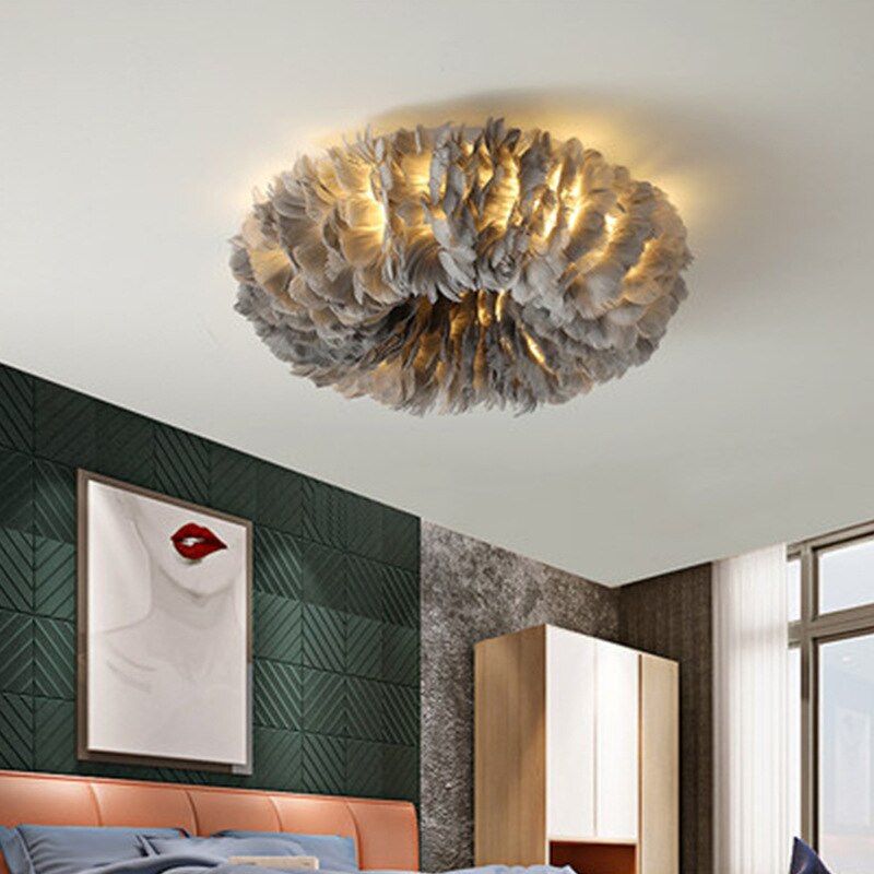 O'Moore Boho LED Ceiling Light White/Yellow/Grey Metal Bedroom