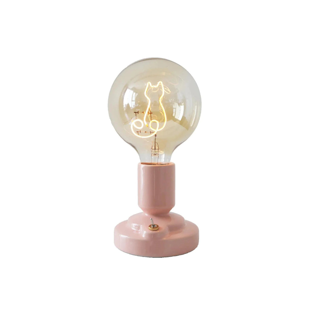 Nordic Style Cat Ceramic Table Lamp Built-in Battery