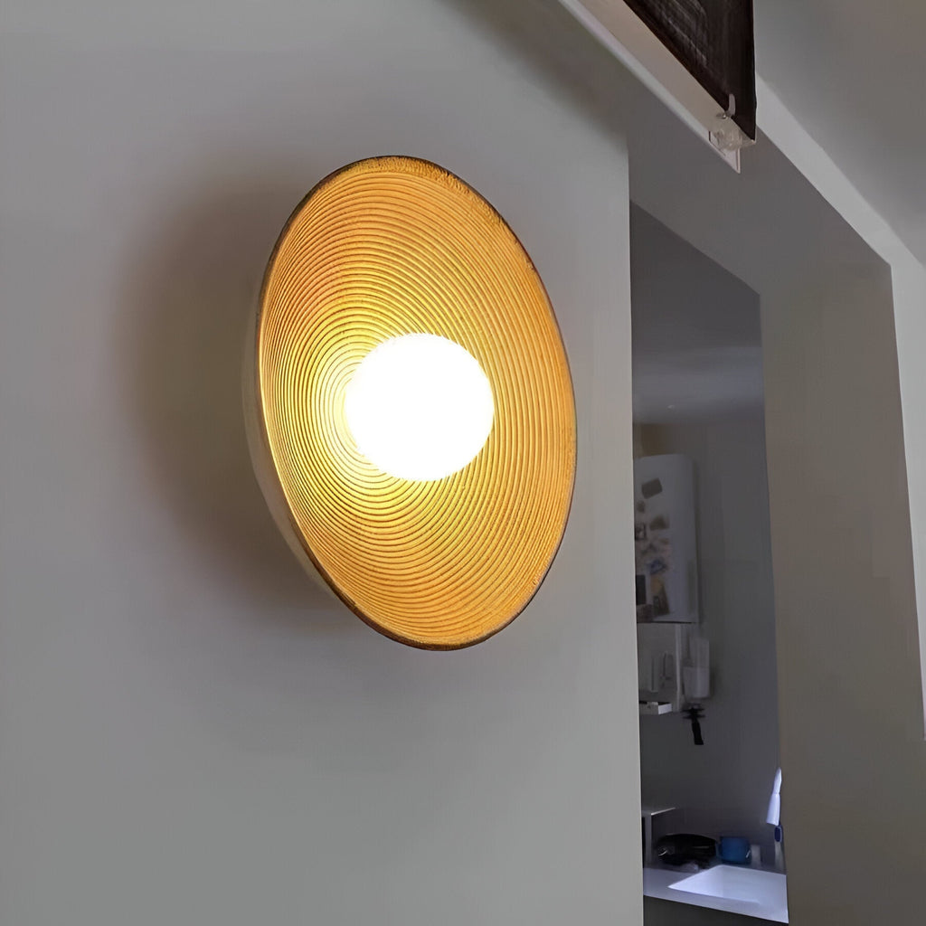Retro Resin Ceramic-style Round Wall Sconce LED 1-light