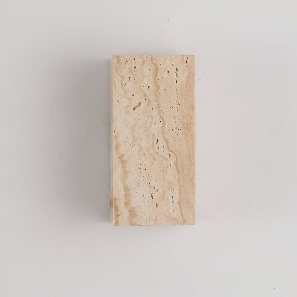 Minimalist Travertine Stone Square Outdoor Wall Light LED 1-Light