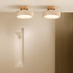 Modern Minimalist Travertine Round LED Ceiling Light 1-Light