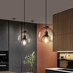 Minimalist Smoked Glass Dome Pendant Light 1-light
