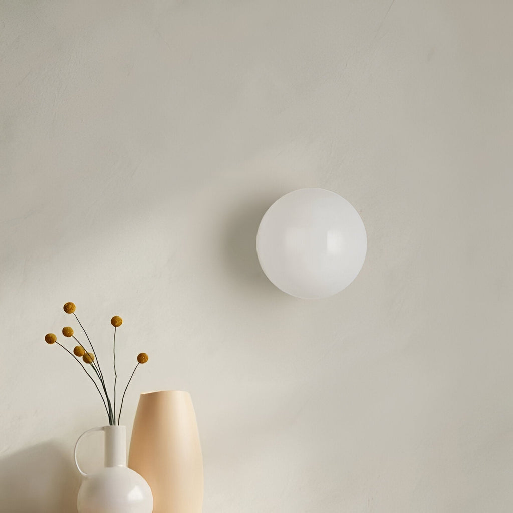 Minimalist Round Glass Wall Sconce LED 1-Light